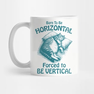 Born To Be Horizontal Funny Lazy Cat Nap Lover Mug